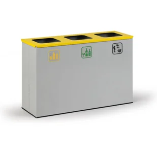 B2B Partner Kosz do segregacji śmieci, 3 x 42 l szary 177236 - Kosze na śmieci - miniaturka - grafika 1