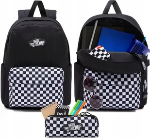 VANS ZESTAW 2W1 PLECAK + PIÓRNIK SZKOLNY OLD SKOOL CZARNY SZACHOWNICA - Zestawy szkolne - miniaturka - grafika 1