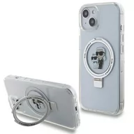 Etui i futerały do telefonów - Etui Karl Lagerfeld KLHMP14SHMRSKCH Apple iPhone 14 / 15 hardcase Ring Stand Karl&Choupettte MagSafe biały/white - miniaturka - grafika 1