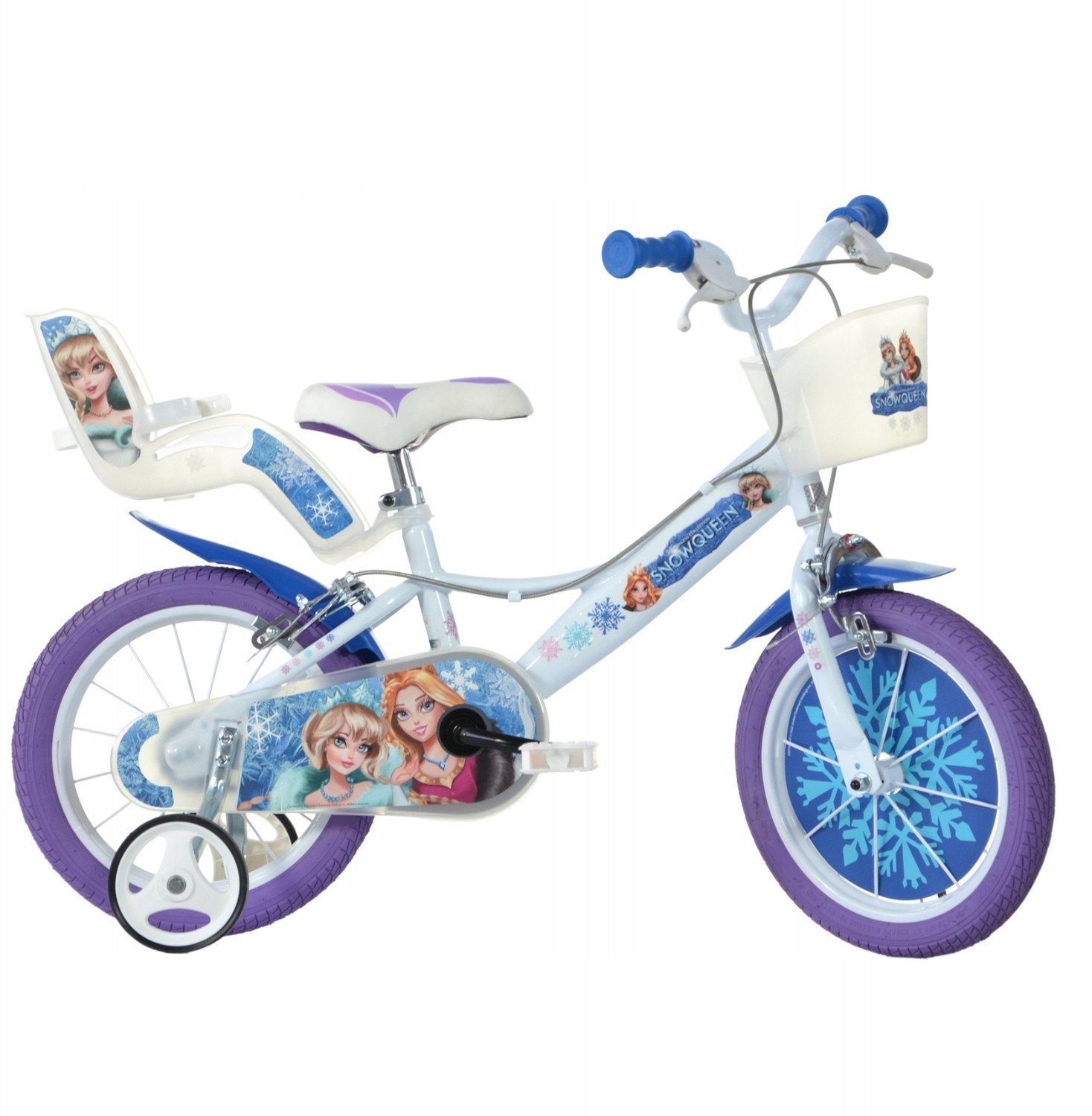 Rowerek Rower Dziecięcy dla Dzieci Dziewczynki z Bocznymi Kółkami DINO 14