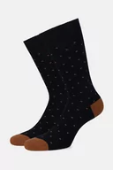 Skarpetki męskie - Skarpety Granatowo-Brązowe Mikrowzór - miniaturka - grafika 1