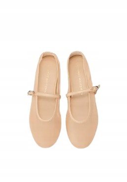 STUART WEITZMAN BEŻOWE BALERINY Z PASECZKIEM I SIATECZKĄ 39 T7A