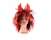 Dodatki do strojów karnawałowych - Diabeł Zestaw Czerwone Uszy Peruka - miniaturka - grafika 1