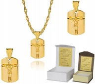 Biżuteria dla dzieci - Złoty łańcuszek srebro medalik 50 cm DEDYKACJA S3M19 - miniaturka - grafika 1