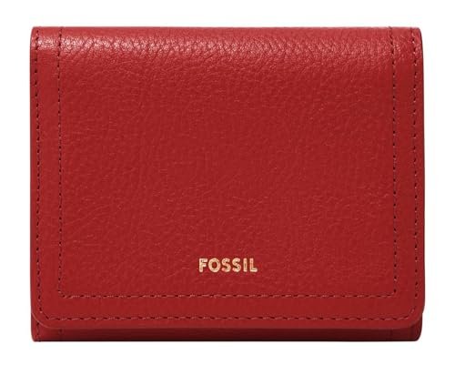 Fossil Damskie akcesoria podróżne Logan potrójnie składany portfel, czerwony, czerwony, S