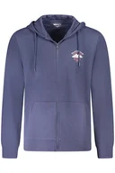 Bluzy męskie - WRANGLER MĘSKA BLUZA Z ROZPINANYM TYŁEM NIEBIESKA - miniaturka - grafika 1