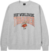 Bluzy męskie - bluza męska HUF (THRASHER) CANDLESTICK CREWNECK Athletic Heather - miniaturka - grafika 1