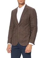 Kurtki męskie - Hackett London Męska kurtka Brush Cot Hbone Ep Cc, 878 brązowy, 60 - miniaturka - grafika 1