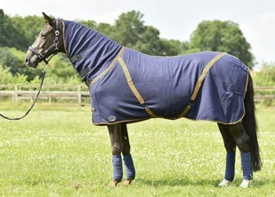 Busse Derka polarowa ALL-OVERCOVER-CROSS navy/cognac - Derki dla konia - miniaturka - grafika 1
