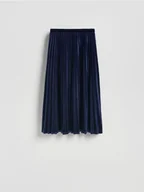 Spódnice - Reserved - Plisowana spódnica midi - granatowy - miniaturka - grafika 1
