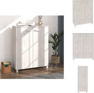 vidaXL Szafka na buty HAMAR biała 85x40x108 cm lite drewno sosnowe - Stojaki i szafki na buty - Szafki na buty - miniaturka - grafika 1