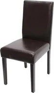 Krzesła - Krzesło do jadalni Littau, krzesło kuchenne, imitacja skóry ~ brąz, ciemne nogi - miniaturka - grafika 1
