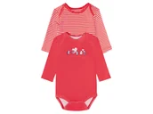 Body dla niemowląt - lupilu® Body niemowlęce z biobawełny, 2 sztuki (50/56, Czerwony) - miniaturka - grafika 1