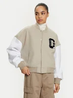 Kurtki damskie - Converse Kurtka bomber Retro Varsity 10026772-A01 Beżowy Relaxed Fit - miniaturka - grafika 1