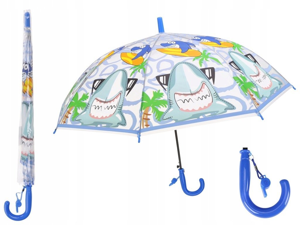 Parasol dziecięcy Ravi 50 cm z gwizdkiem i dziecięcym wzorem