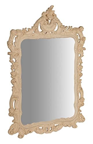 Biscottini - Drewniane lustro ścienne surowe wykończenie L70 x PR8 x H106 - lustro z ramą w stylu vintage - Made in Italy