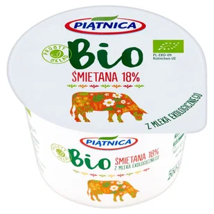 Piątnica Bio śmietana 18% do zup sosów i sałatek - Śmietana - miniaturka - grafika 1