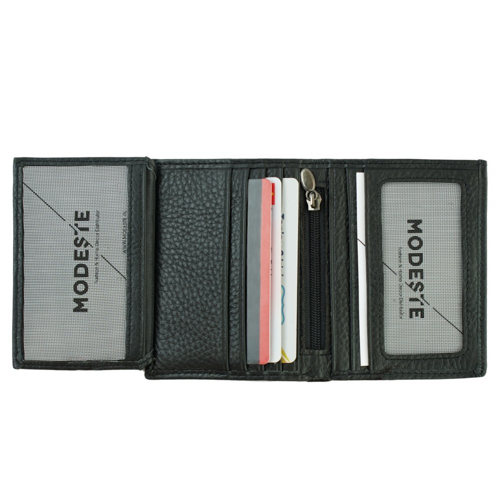 Skórzany czarny portfel SOLIER SW47 Czarny