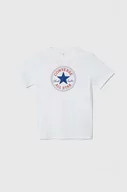Koszulki dla chłopców - Converse t-shirt dziecięcy kolor biały z nadrukiem - miniaturka - grafika 1