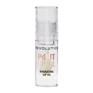 Błyszczyki do ust - Makeup Revolution Pout Lip Oil Olejek Do Ust, Clear - miniaturka - grafika 1