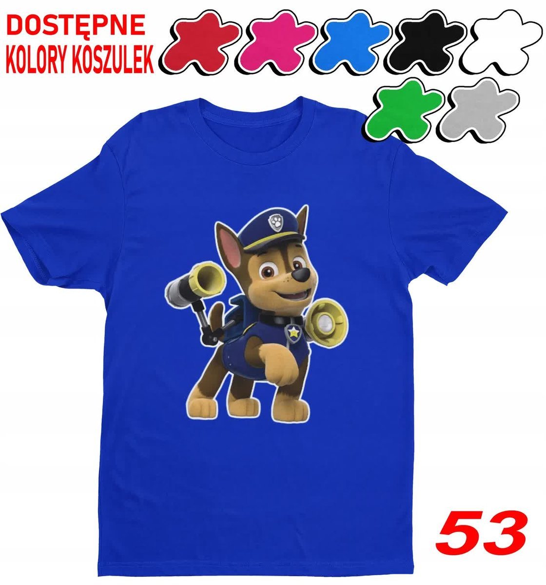 Dziecięca Koszulka Z Nadrukiem Duży Wybór Psi Patrol Chase Rocky- L 146-152