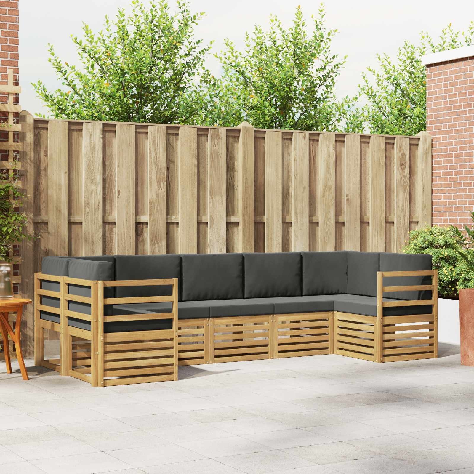 vidaXL Zestaw sofy narożnej 7 pcs Biały i antracyt 304 x 126,5 x 73 cm