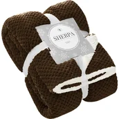 Koce - Brązowy Koc Z Mikrofibry Baranek 150x200 Sherpa - miniaturka - grafika 1