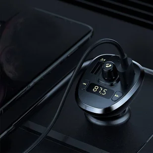 Remax Kimbay transmiter FM ładowarka samochodowa 2x USB 3A czarny (RCC109 black) - Ładowarki samochodowe - miniaturka - grafika 3