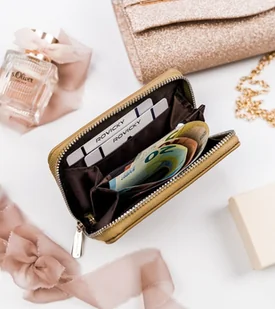 Lumarko Poręczny portfel damski z gładkiej eko skóry zapinany suwakiem ! - Portfele - miniaturka - grafika 7