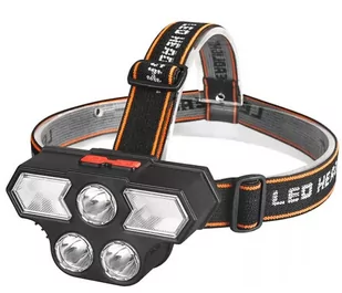 Latarka Czołowa Super Jasne 3 Led Światło Ostrzegawcze Ładowana Z Usb - Latarki - miniaturka - grafika 1