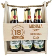 Gadżety dla niej i dla niego - Nosidełko na piwo Zapasy na dorosłe czasy z imieniem - miniaturka - grafika 1