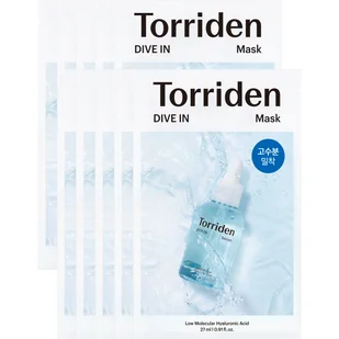Torriden Dive-In Low Molecular, Nawilżająca maska do twarzy, 10szt. - Maseczki do twarzy - miniaturka - grafika 1