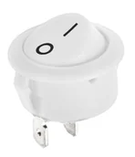 Kostki, złączki, wtyczki - LP PRK0080 Złącze przełącznik kołyskowy okrągły R5 0-1 biały 10A/250V LEC-PRK0080 - miniaturka - grafika 1