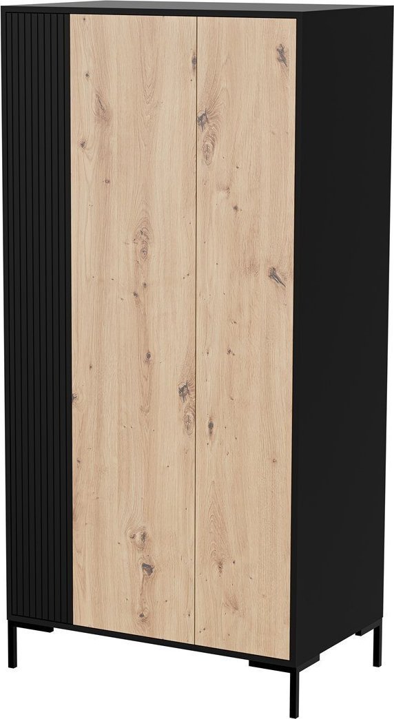 Cama Meble Szafa MERCI 90x55x184 czarny/dąb artisan