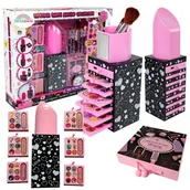 Zabawy w naśladowanie dorosłych - Kuferek Zestaw kosmetyków do makijażu piękności Toaletka do makijażu dla dziewczynek błyszczyki cienie do powiek - miniaturka - grafika 1