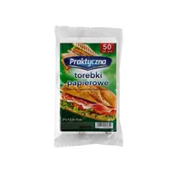 Folia, papier śniadaniowy, serwetki - Praktyczna Woreczki Torebki Śniadaniowe Breakfast Bags Białe 50 Szt - miniaturka - grafika 1