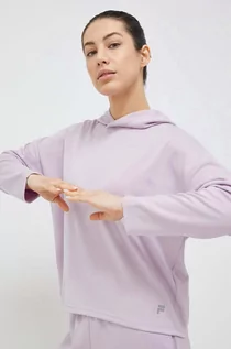 Bluzy damskie - Fila bluza dresowa Crivitz kolor fioletowy z kapturem gładka - grafika 1