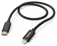 Kable USB - Hama Fabric USB-C - Lightning, nylonowy, czarny - miniaturka - grafika 1