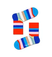Skarpetki męskie - Happy Socks Stripe 1/2 Crew Sock, Skarpety dla kobiet i mężczyzn, Czarny-Niebieski-Rosa-Zielony-Biały (36-40) - miniaturka - grafika 1