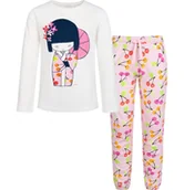 Piżamy dla dziewczynek - Piżama z długim rękawem dla dziewczynki, z gejszą, kremowa 9-13 lat - miniaturka - grafika 1