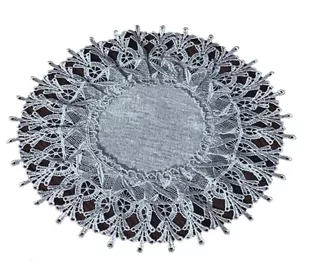 Serwetka Z Gipiurą, 40Cm, Szara Geometryczna, G11-03-K - Obrusy i serwetki - miniaturka - grafika 1