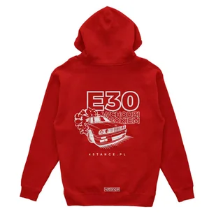 Bluza kangurka BMW E30 Wchodzi bokiem czerwona-S - Odzież do sportów motorowych - miniaturka - grafika 1