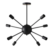 Lampy sufitowe - Lampa sufitowa wisząca 8x E27 Czarna SPUTNIK Nowoczesna LOFT 8-punktowa metalowy Żyrandol - LEDHOFF - miniaturka - grafika 1