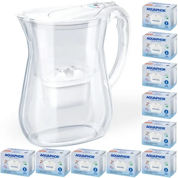 Dzbanek filtrujący wodę Aquaphor LAGO biały 3.8L, 10 wkładów Maxfor+