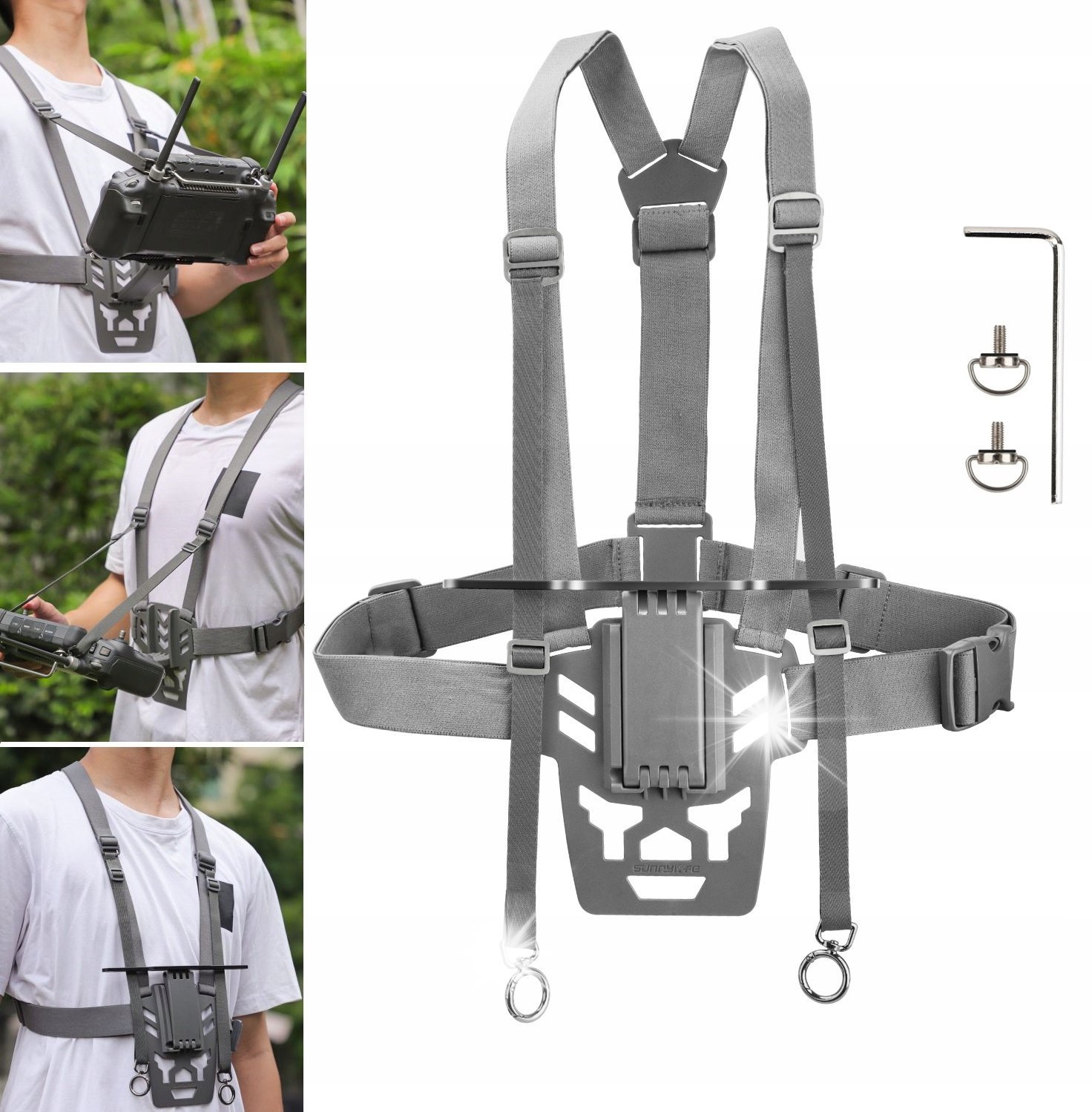 SunnyLife Szelki Uchwyt Pasek na Szyję Ramię Chest Mount do Pilota drona DJI RC PLUS