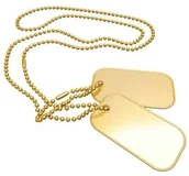 Survival - akcesoria - Nieśmiertelnik dog-tag MIL-TEC z gumkami złote - miniaturka - grafika 1