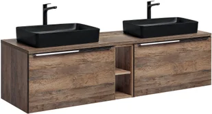 Zestaw meblowy 180cm z blatem i 2 umywalkami nablatowymi Slim - Meble łazienkowe - miniaturka - grafika 1