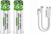 Ładowarki i akumulatory - Pan i Pani Gadżet Wielokrotne Baterie Paluszki Akumulatorki 18650 2 Szt Ładowane Kablem Usb-c - miniaturka - grafika 1