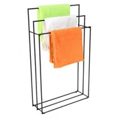 Wieszaki łazienkowe - Czarny druciany stojak na ręczniki E7-R90 - miniaturka - grafika 1