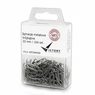 Spinacze i klipsy do papieru - Spinacze biurowe 22mm trójkątne pudełko z zawieszką VICTORY OFFICE/COLORPLUS 100szt. /63T22KM100/ - miniaturka - grafika 1